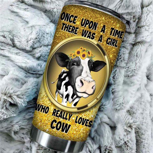 Once Upon A Time There Was A Girl Who Loves Cows Vacuum Tumbler Mug