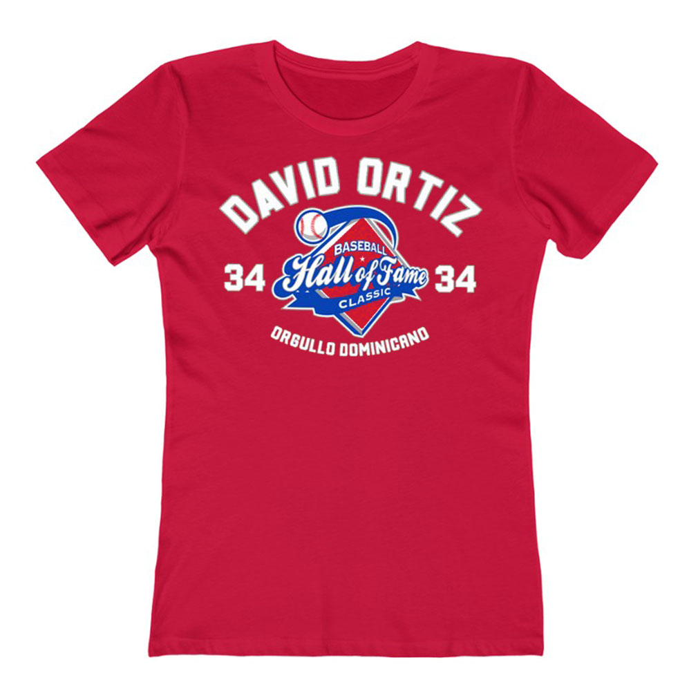 David Ortiz Baseball Hall Of Fame 2022 Orgullo Dominicano Ladies T-Shirt