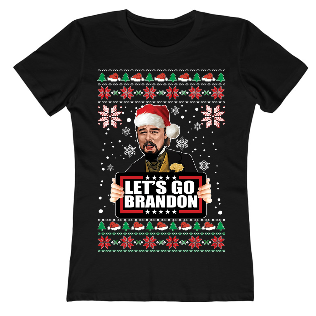 Leonardo Dicaprio Laughing Let’s Go Brandon Christmas T-Shirt