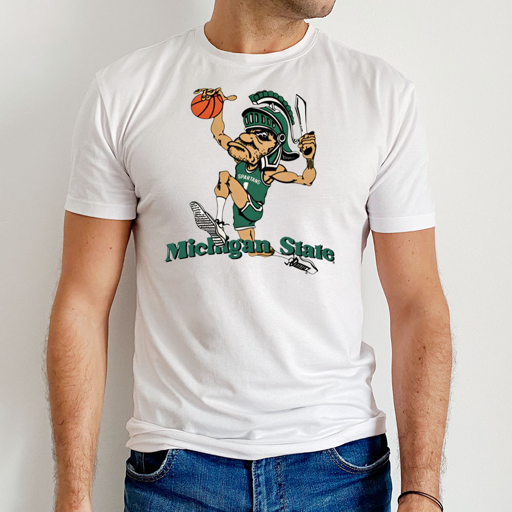 Michigan State University Vintage Dunking Gruff Sparty Spartanhoops T-Shirt