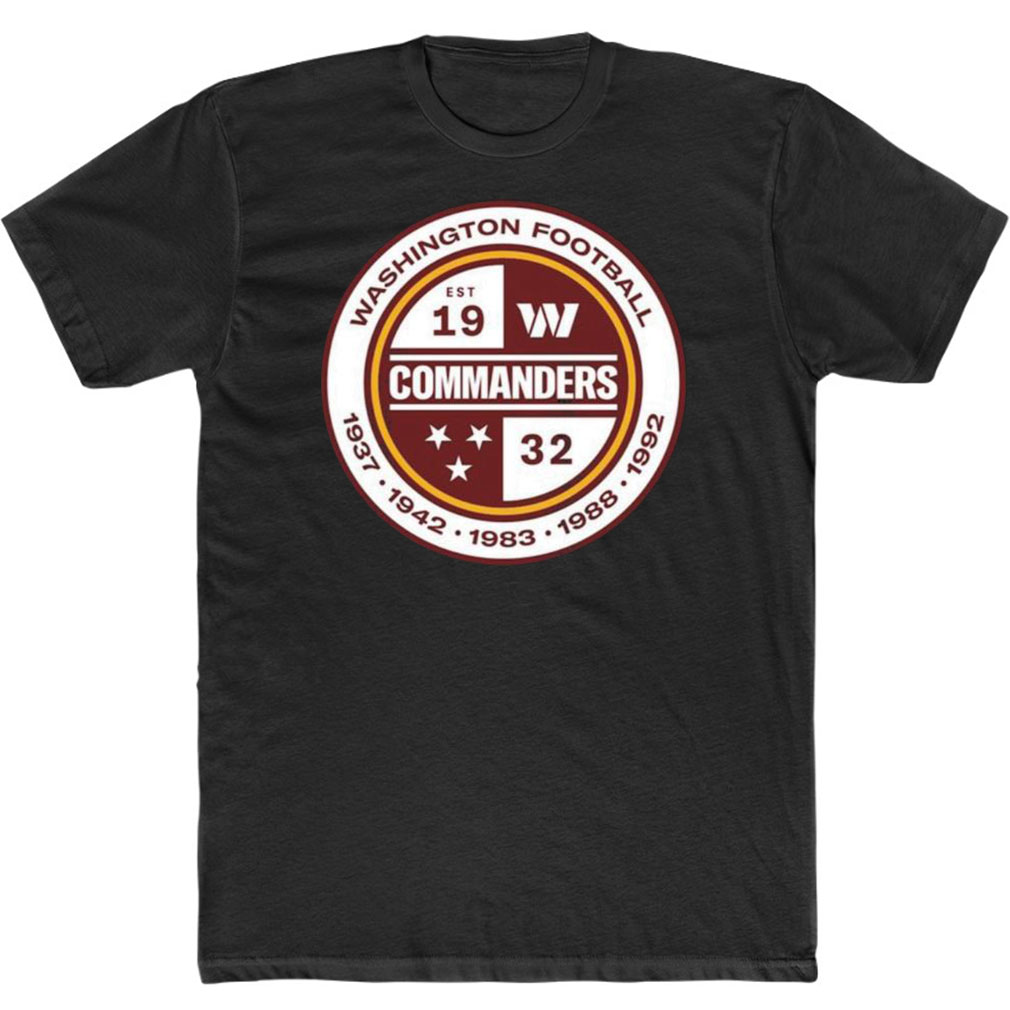 Washington Football Commanders 1937 1942 1983 1988 1992 T-Shirt