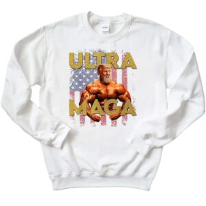 Trump Muscular Body Ultra Maga America Flag Trump 2024 Sweatshirt