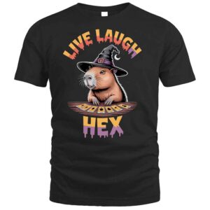 Live Laugh Hex Capybara Witch Funny Halloween T Shirt