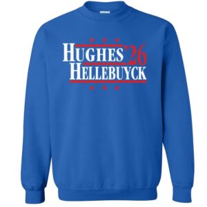 Hughes Hellebuyck ’26 Team USA Retro Campaign T-Shirt 1 Hughes Hellebuyck ’26 Team USA Retro Campaign Sweatshirt